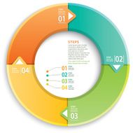 Four steps Retro Round Infographic N2
