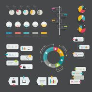 Collection of flat infographics elements N7