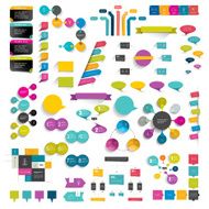 Collections of info graphics flat design diagrams
