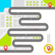 Paved path on the road Vector background