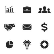 Collection of flat business icons