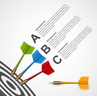3d concept infographic template target with darts Vector design