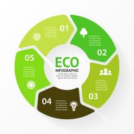 Vector green circle arrows eco infographic N2