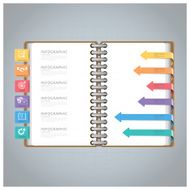 Business Infographic With Ring Notebook Arrow Bookmark Diagram