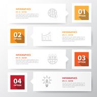 Design flat shadow number banners timeline graphic or website Ve
