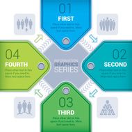 Four step infographic tags