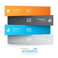 Infographics process template and paper elements
