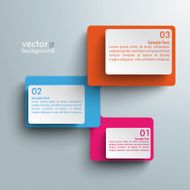 Connected Rectangles Three Steps Infographic