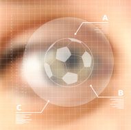 Virtual screen human eye soccer concept