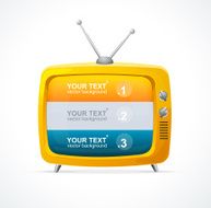 Vector orange TV blank and option banner 123