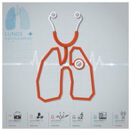 Lungs Shape Stethoscope Health And Medical Infographic N2