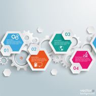 Infographic Hexagon Gears Line