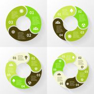 Eco infographic circle arrows 3 4 5 6 steps