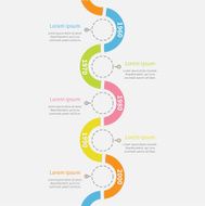 Timeline vertical Infographic snail ribbon circles text Template Flat