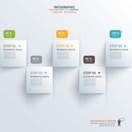 paper square timeline infographic