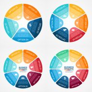 Color circle infographics diagrams set 5 6 7 8 steps