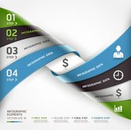 Modern spiral infographics options banner template