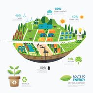 Infographic energy leaf shape template design N2