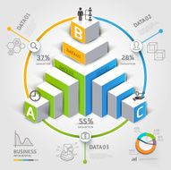 3d staircase diagram modern business step options