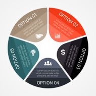 Business circle infographic diagram 5 options