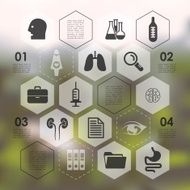 medical infographic with unfocused background