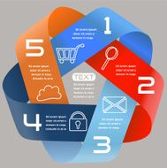Infographics Options Infinite Ribbon Bright Five Choices