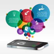 Vector isometric mobile phone with incoming call for infographic