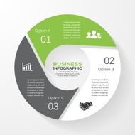 Circle infographic diagram presentation 3 options