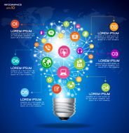 Modern infographic template with light bulb and application icon