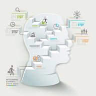 Business concept infographic template Businessman head thinking N3