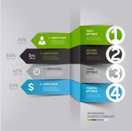 Modern arrow infographics element origami style