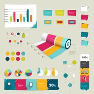 Collection of colorful flat and 3D infographic elements N2