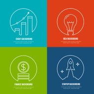 Business line art backgrounds Finance and analytics startup creative idea