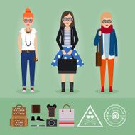 Hipster girls with accessories N2