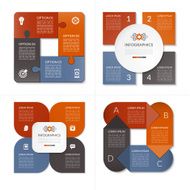 Collection of modern vector design templates for infographics