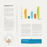 Modern flat page layout with text and chart diagram N4