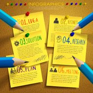 creative template infographic with post-it and pencil N2