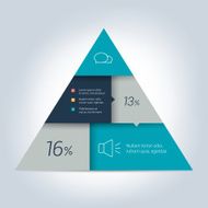 Triangle pyramid schedule tab banner Minimalistic vector design infographic