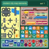 Modern city map elements for generating your own infographics N4