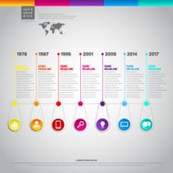 Timeline Infographic With set of Icons Vector design template N3