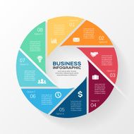 Circle infographic diagram presentation 8 options