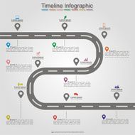 Road infographic timeline element layout Vector N3