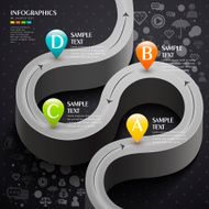 vector abstract 3d technology grey road infographics