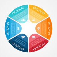 Business circle infographic diagram 6 options