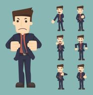 set of businessman characters poses N6