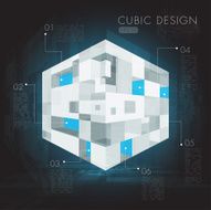 Abstract cubic design vector