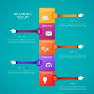 Abstract vector timeline infographic template in flat style N2