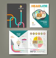 Annual report brain concepts infographic template