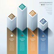 abstract 3d bar chart infographics