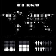 Vector set of infographics elements black color